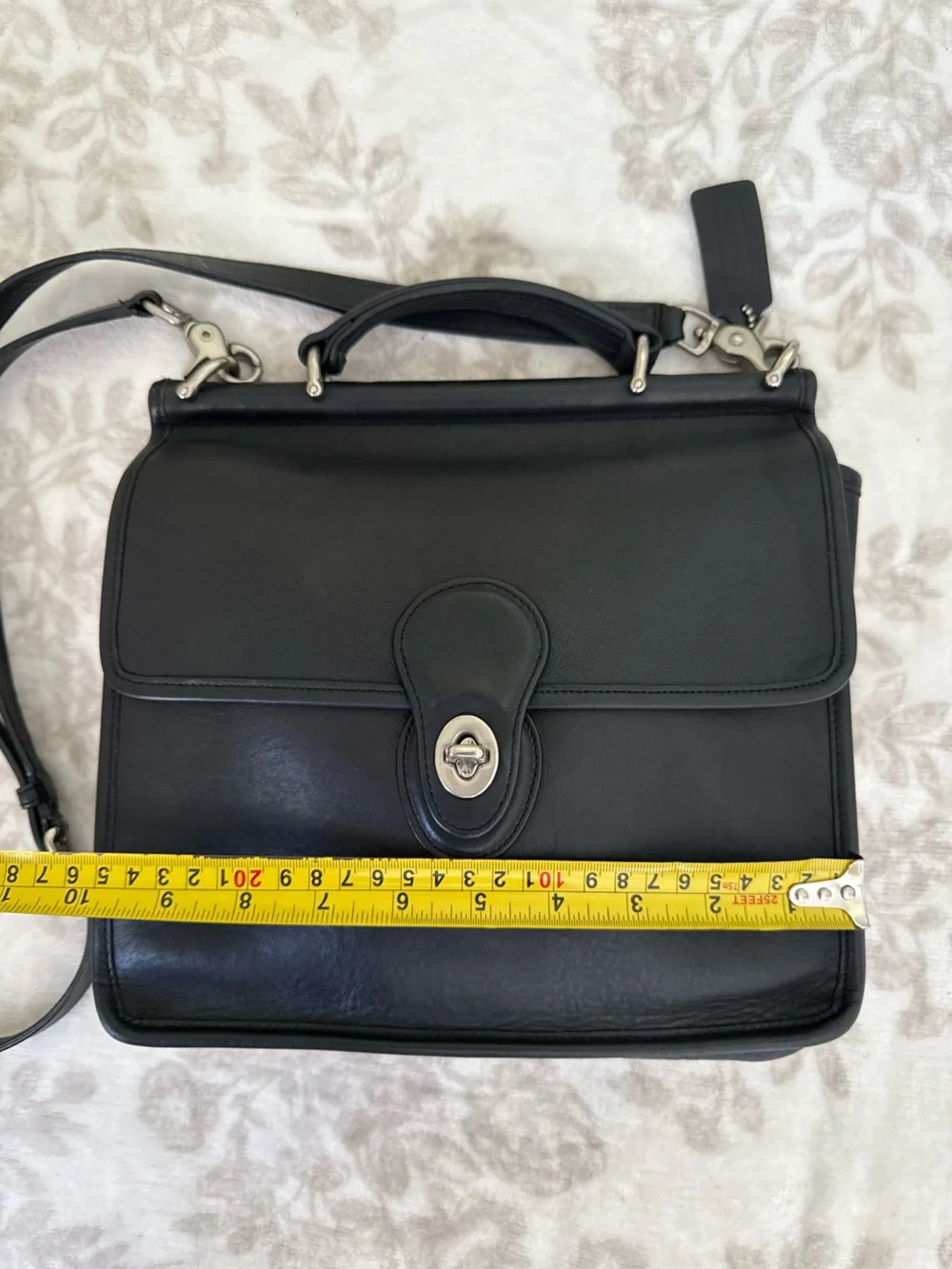 EUC Coach 9927 Willis Bag Black Glove Tanned Leather Nickel Hardware Vintage